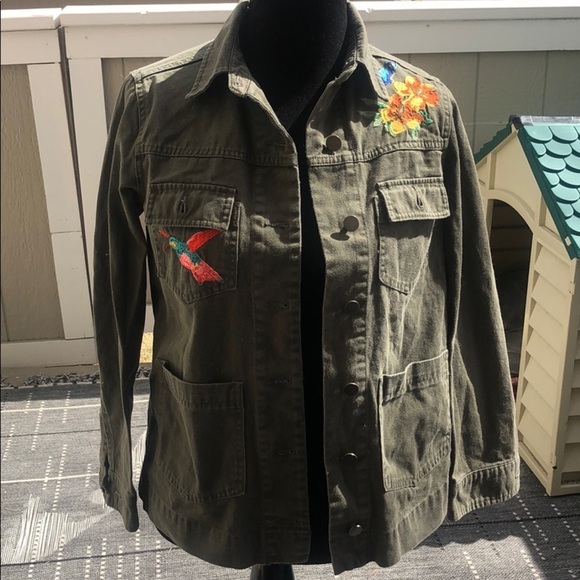 WhoWhat Wear.Boho style,embroidered utility jacket - Picture 9 of 11